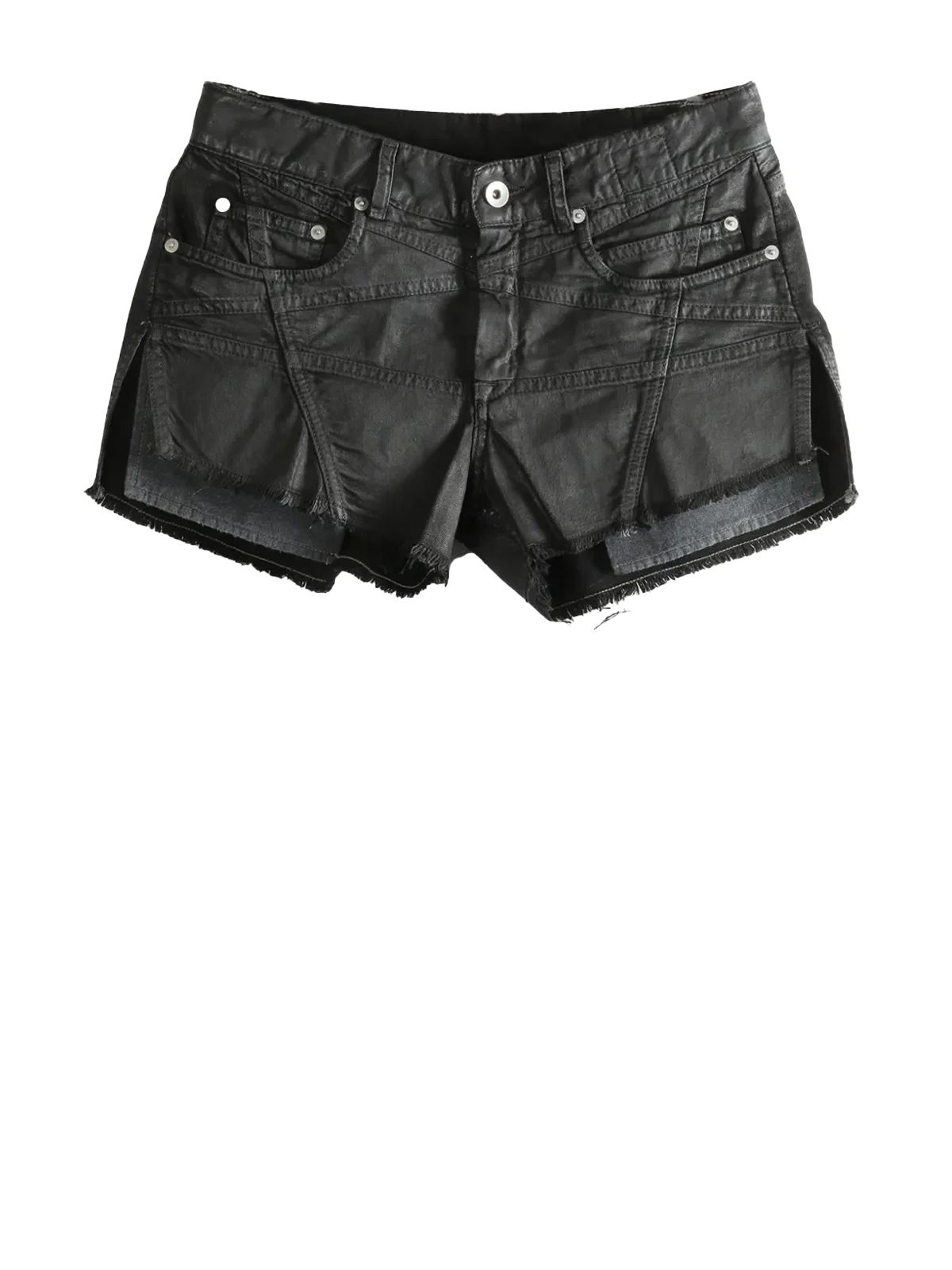 black Rick Owens denim shorts | Quaranta Boutique Drkshdw